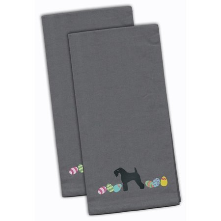 CAROLINES TREASURES Kerry Blue Terrier Easter Gray Embroidered Kitchen Towel CK1659GYTWE